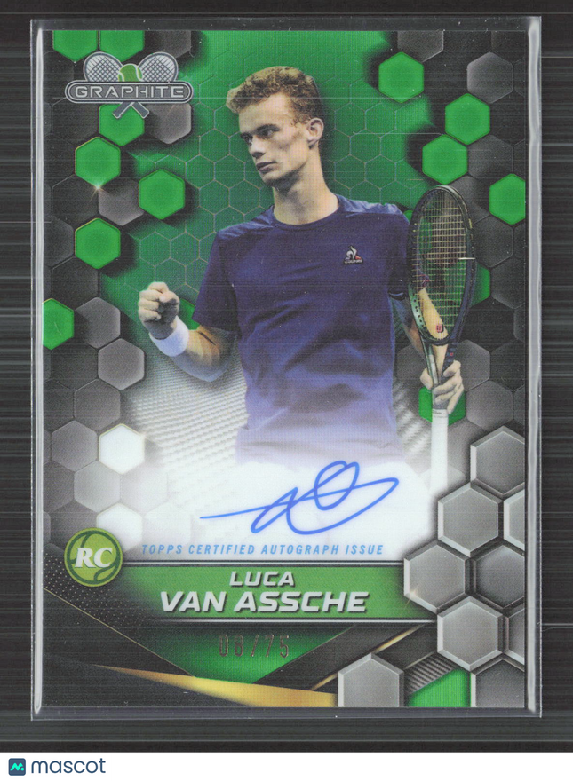 2024 Topps Graphite Tennis Luca Van Assche #GS-LVA Green 08/75 RC Auto