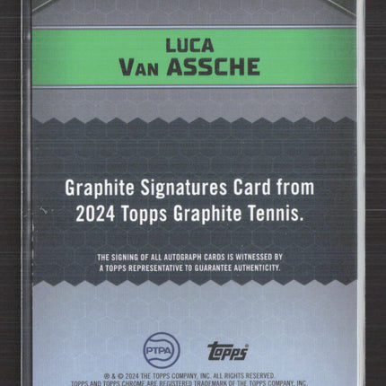 2024 Topps Graphite Tennis Luca Van Assche #GS-LVA Green 08/75 RC Auto