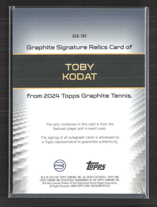 2024 Topps Graphite Tennis Toby Kodat #GSR-TKT Gold Patch Auto /25