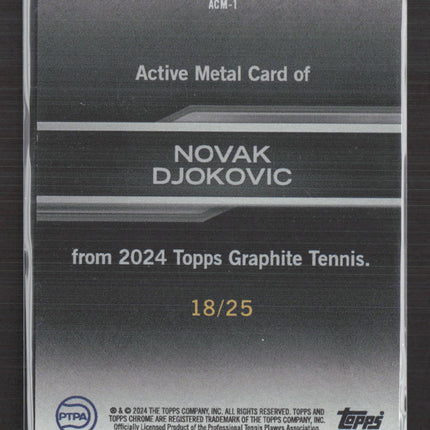 2024 Topps Graphite Tennis Active Metal Novak Djokovic #ACM-1 18/25