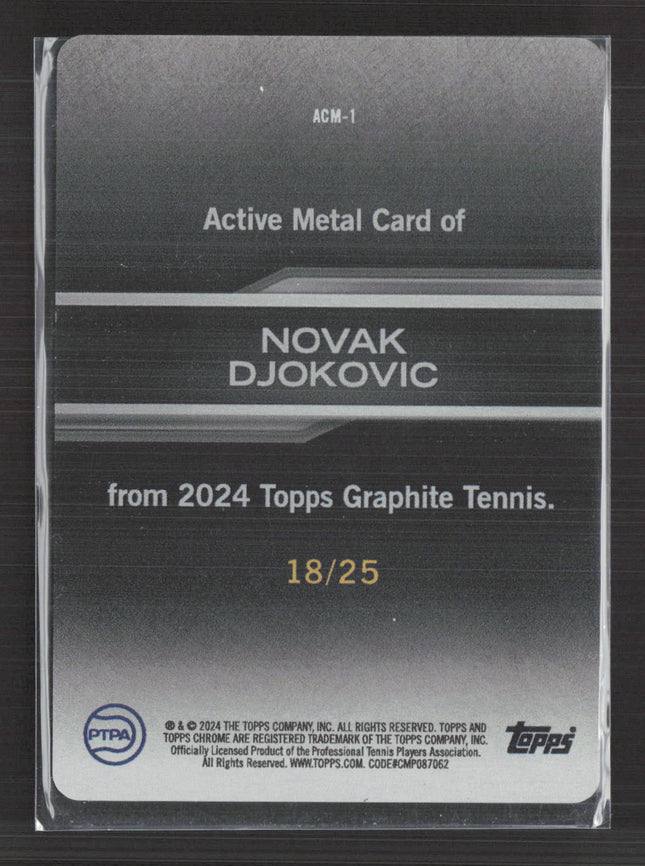 2024 Topps Graphite Tennis Active Metal Novak Djokovic #ACM-1 18/25