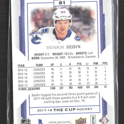 2017 Upper Deck The Cup Henrik Sedin #81 002/249