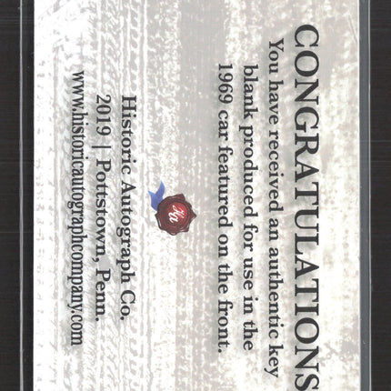 2019 Historic Autograph Co. Authentic key blank F150 Ignition Key #'69