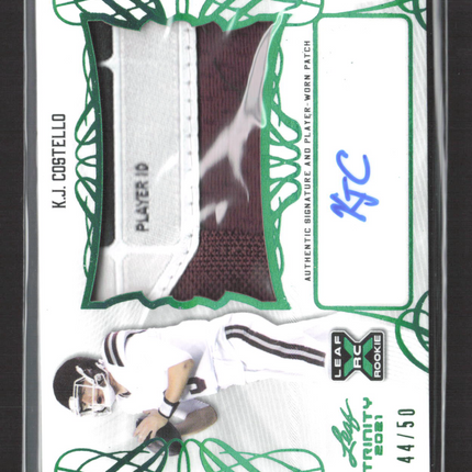2021 Leaf Trinity K.J. Costello #PA-KJC Auto Patch 44/50 RC