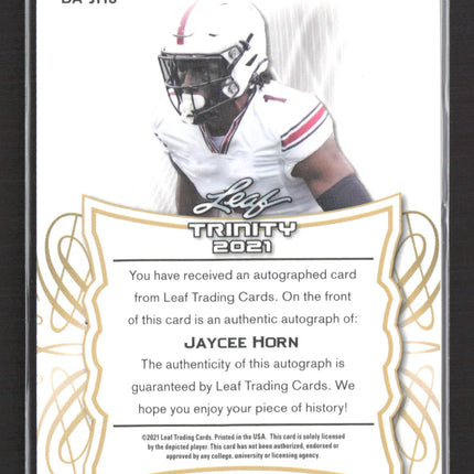2021 Leaf Trinity Jaycee Horn #BA-JH3 RC 38/50 Auto