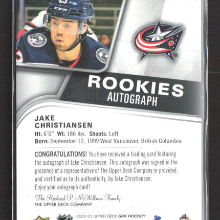 2023 Upper Deck SPx Hockey Jake Christiansen #198 Auto