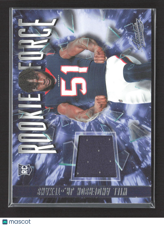 2023 Panini Absolute Rookie Force Will Anderson Jr. #RF-28 RC Jersey