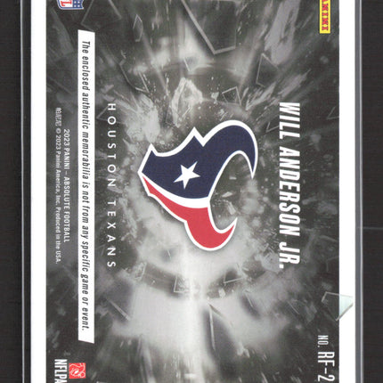 2023 Panini Absolute Rookie Force Will Anderson Jr. #RF-28 RC Jersey