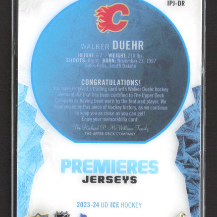 2024 Upper Deck Ice Ice Premieres Jerseys Walker Duehr #IPJ-DR Jersey