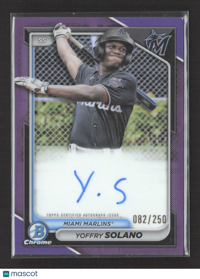 2024 Bowman Chrome Yoffry Solano #CPA-YS Purple Refractor 082/250
