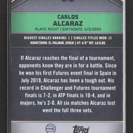 2024 Topps Graphite Carlos Alcaraz #1 Blue Hexagon 10/50