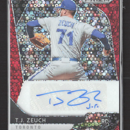 2020 Panini Prizm T.J. Zeuch #RA-TZ Red Circles 25/35 RC Auto