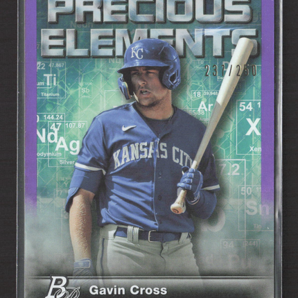 2023 Topps Bowman Platinum Precious Elements Gavin Cross #PE-8 Purple 237/250
