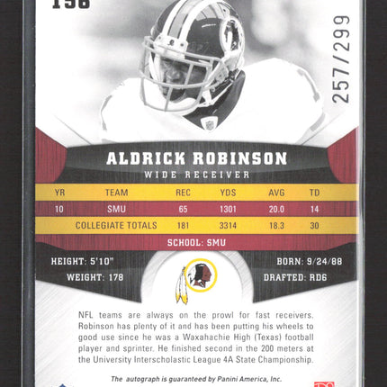 2011 Panini Gridiron Gear Aldrick Robinson #156 Auto