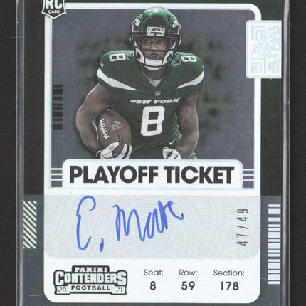 2021 Panini Contenders Football Elijah Moore #114 Playoff Ticket RC 41/49