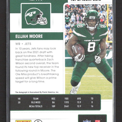 2021 Panini Contenders Football Elijah Moore #114 Playoff Ticket RC 41/49