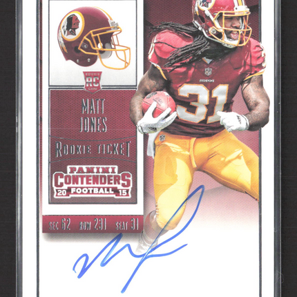 2015 Panini Contenders Matt Jones #226 RC Rookie Ticket Auto