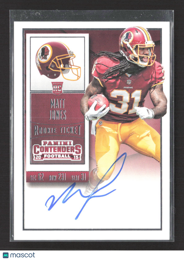 2015 Panini Contenders Matt Jones #226 RC Rookie Ticket Auto