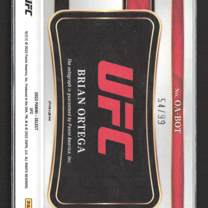 2022 Panini Select Prizm Octagon Action Auto Brian Ortega #OA-BOT Red 54/99
