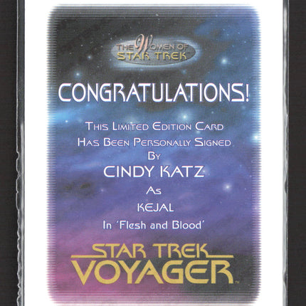 2015 Rittenhouse The Women of Star Trek Cindy Katz Autograph Limited Edition
