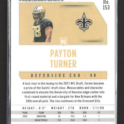 2021 Panini Phoenix Payton Turner #153 RC Auto