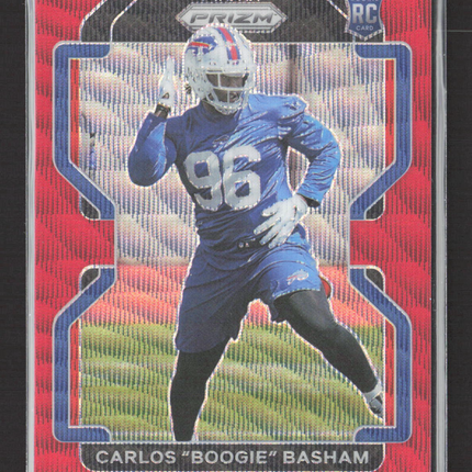 2021 Panini Prizm Carlos "Boogie" Basham #436 Red Wave RC 046/149