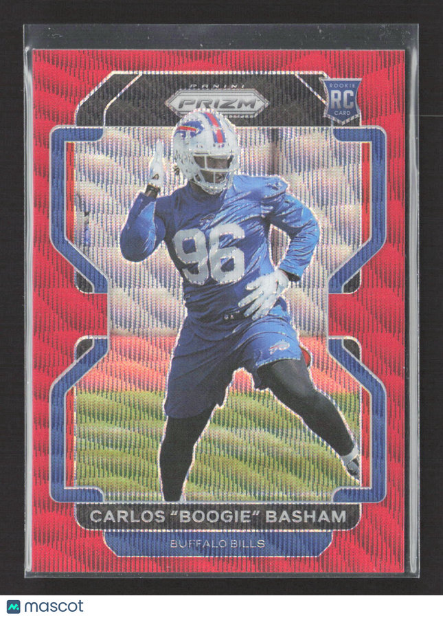 2021 Panini Prizm Carlos "Boogie" Basham #436 Red Wave RC 046/149