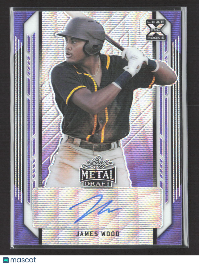 2021 Leaf Metal Draft James Wood #BA-JW2 Purple RC 12/15 auto
