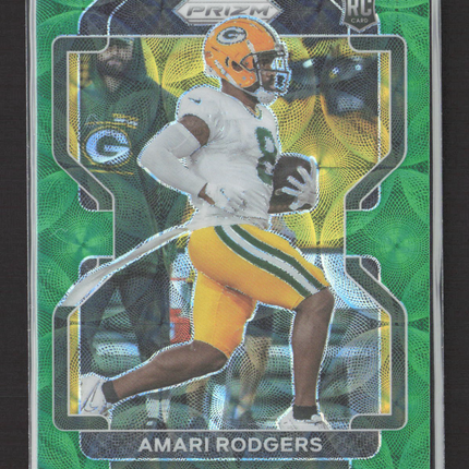 2021 Panini Prizm Football Amari Rodgers #405 Green Pulsar RC 65/75