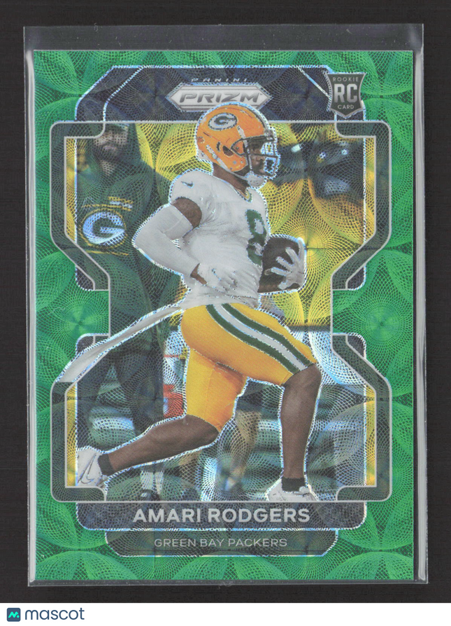 2021 Panini Prizm Football Amari Rodgers #405 Green Pulsar RC 65/75