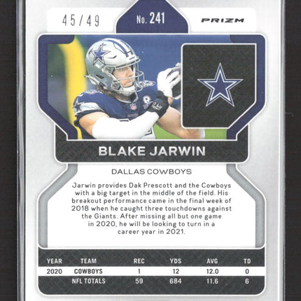 2021 Panini Prizm Blake Jarwin #241 Pink Ice 45/49