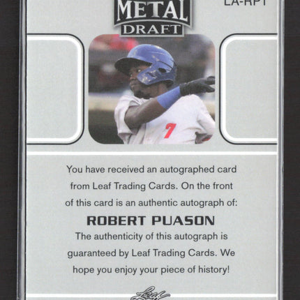 2021 Leaf Metal Draft Robert Puason #LA-RP1 Silver Wave Prism Autograph
