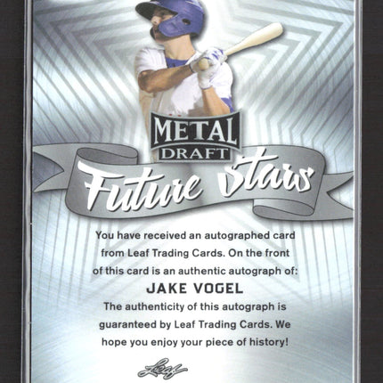 2021 Leaf Metal Draft Future Stars Jake Vogel #FS-JV1 Prismatic Autograph