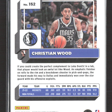 2023 Panini Donruss Optic Christian Wood #152 Blue Velocity Prizm 005/180