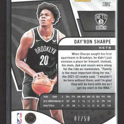 2022 Panini Revolution Day'Ron Sharpe #122 Cubic RC /50