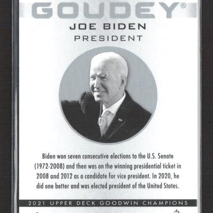 2021 Upper Deck Goodwin Champions Goudey Joe Biden 26/99 Short Print #G23