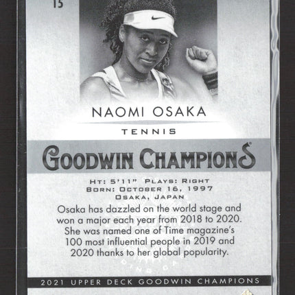 2021 Upper Deck Goodwin Champions Naomi Osaka #15 Nebula 92/99