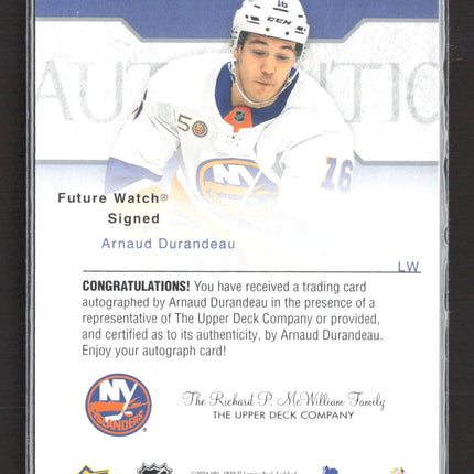 2024 Upper Deck SP Authentic Future Watch Arnaud Durandeau #RFWA2-9 013/399 Auto