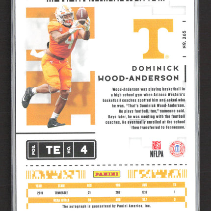 2020 Panini Contenders Draft Dominick Wood-Anderson #265 Bowl Ticket Auto /99 RC