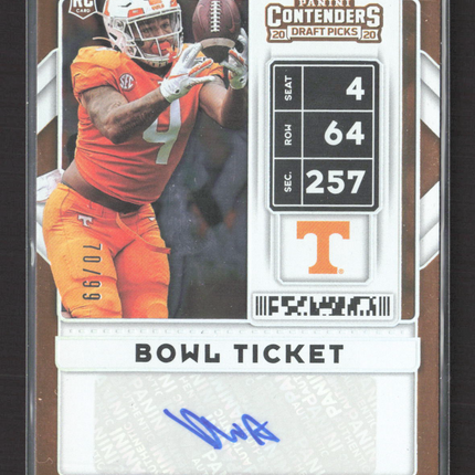 2020 Panini Contenders Draft Dominick Wood-Anderson #265 Bowl Ticket Auto /99 RC
