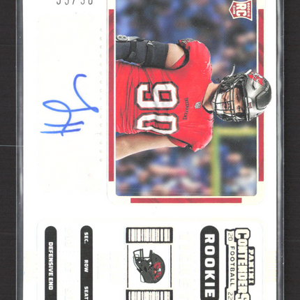 2023 Panini Contenders Football Logan Hall #162 RC 55/90 Ticket Stub Auto