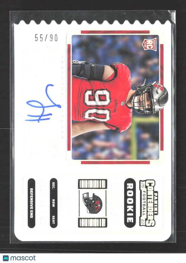2023 Panini Contenders Football Logan Hall #162 RC 55/90 Ticket Stub Auto