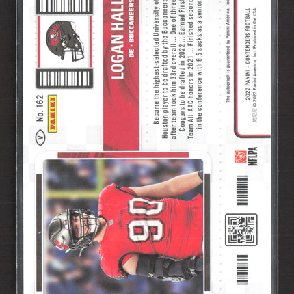 2023 Panini Contenders Football Logan Hall #162 RC 55/90 Ticket Stub Auto