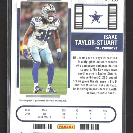 2023 Panini Contenders Football Isaac Taylor-Stuart #289 RC Auto