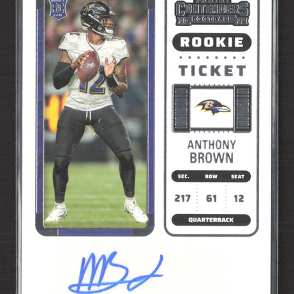 2023 Panini Contenders Football Anthony Brown #284 RC Auto