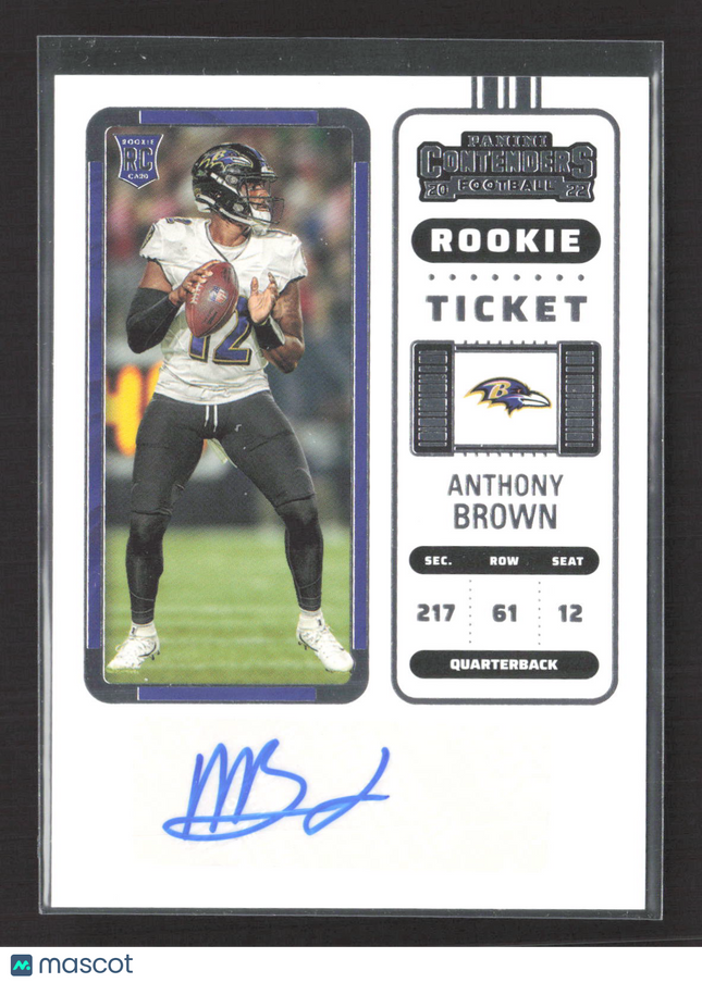 2023 Panini Contenders Football Anthony Brown #284 RC Auto