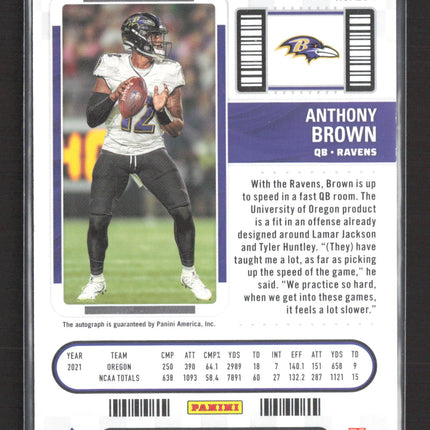 2023 Panini Contenders Football Anthony Brown #284 RC Auto