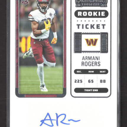 2023 Panini Contenders Football Armani Rogers #276 RC Auto