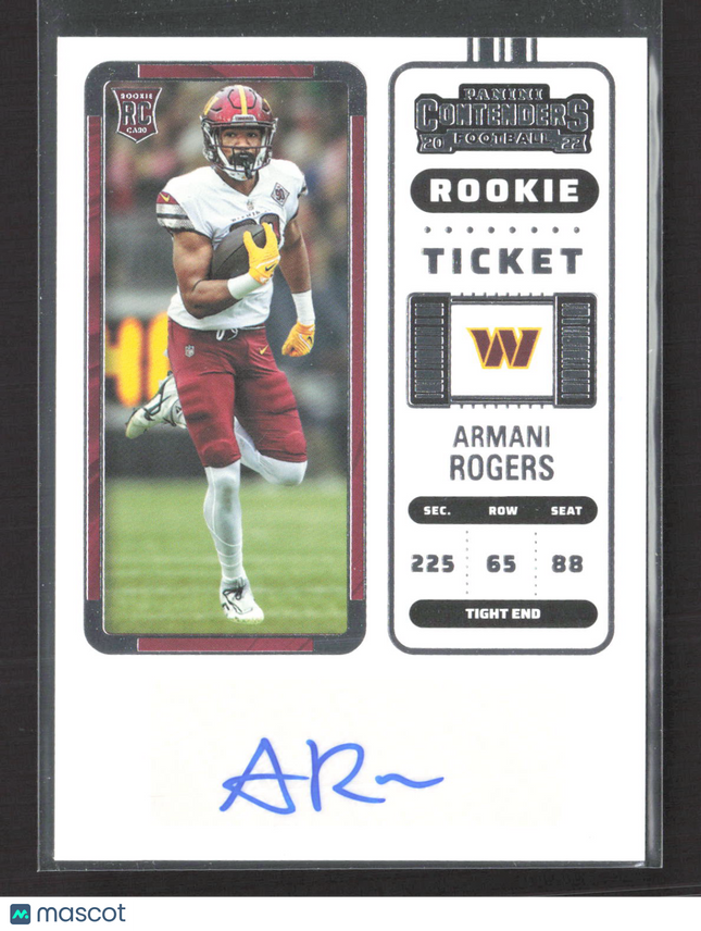 2023 Panini Contenders Football Armani Rogers #276 RC Auto