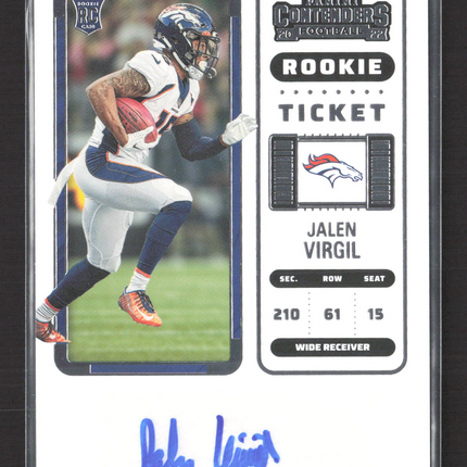 2023 Panini Contenders Football Jalen Virgil #270 RC Auto